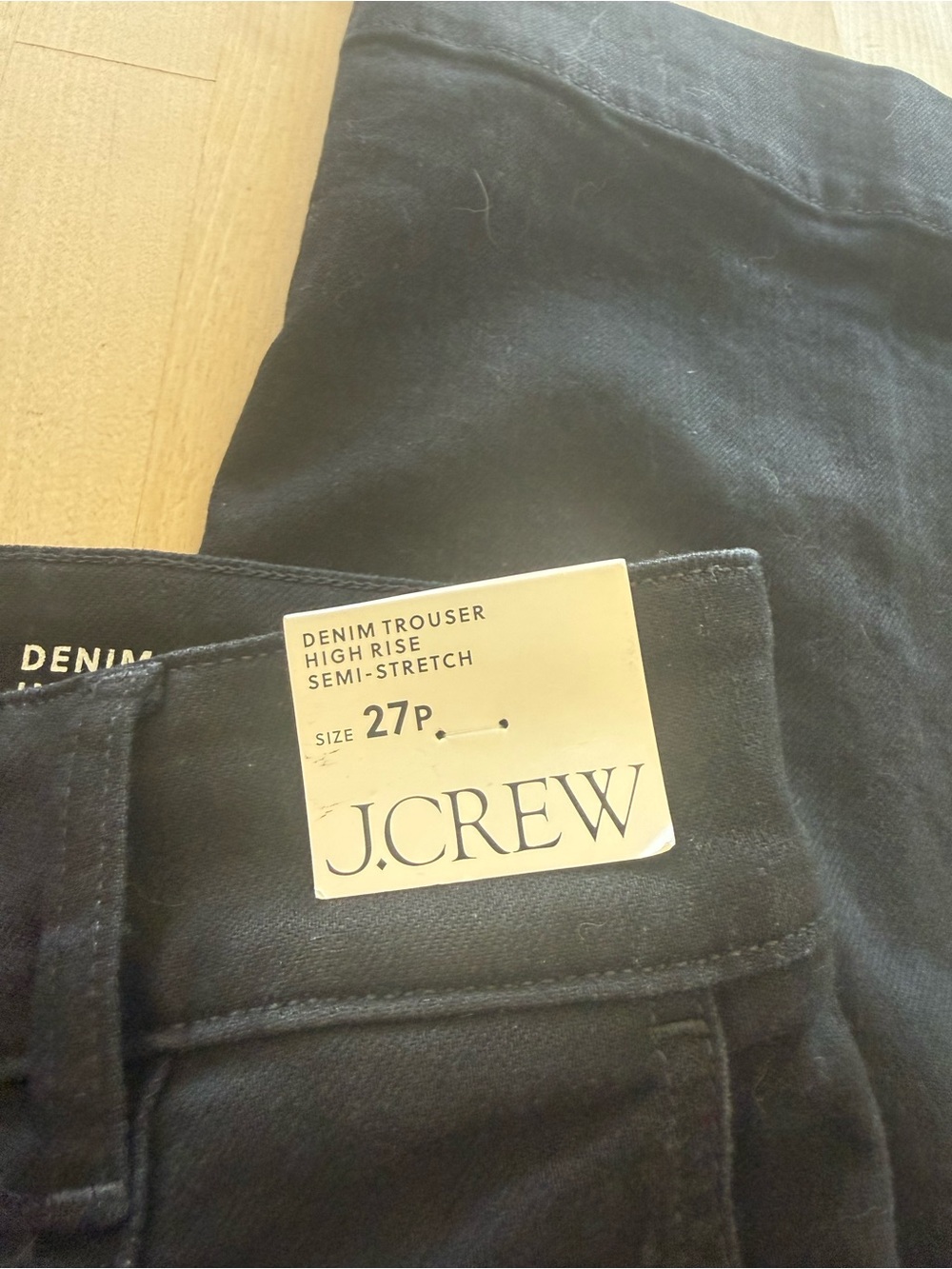 J. Crew Black High-Rise Denim Trouser